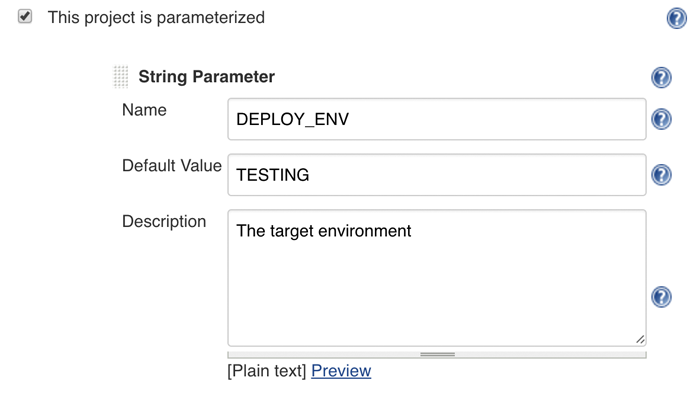 Adding a string parameter